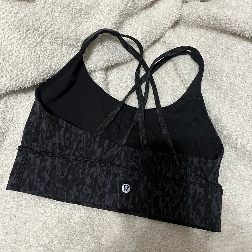 Lululemon Athletica Black Patterned Energy Bra - 6 - Picture 3 of 4